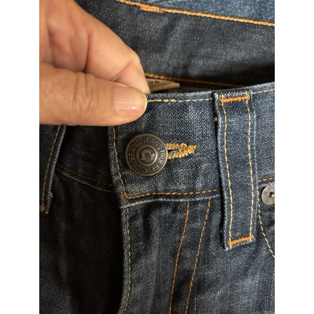 True Religion Mens Sz 28x29 Ricky Relaxed Straight Denim Jeans  Pockets Blue